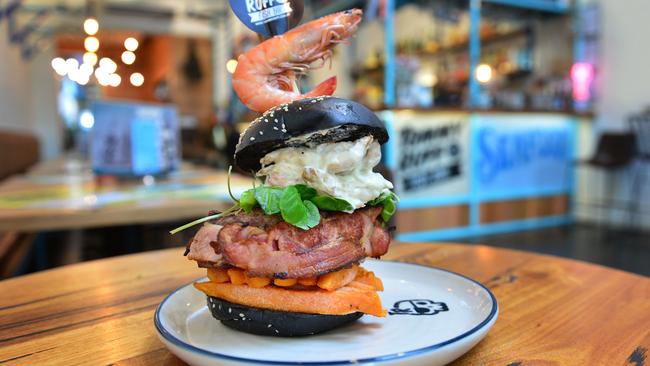 Tommy Ruff's seafood burger which costs $140. Picture: Nicki Connolly