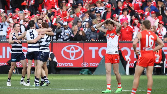 Sydney was crushed on grand final day by Geelong. Picture: David Caird