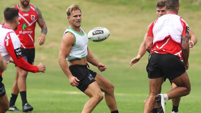 Jack de Belin during a St George Dragons training at WIN Stadium, Wollongong. Picture: Brett Costello