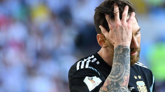 It just wasn’t Lionel Messi’s day. Picture: AFP.