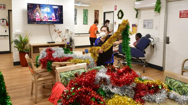 Juninga Centre staff were getting into the Christmas spirit. Picture: Darcy Fitzgerald