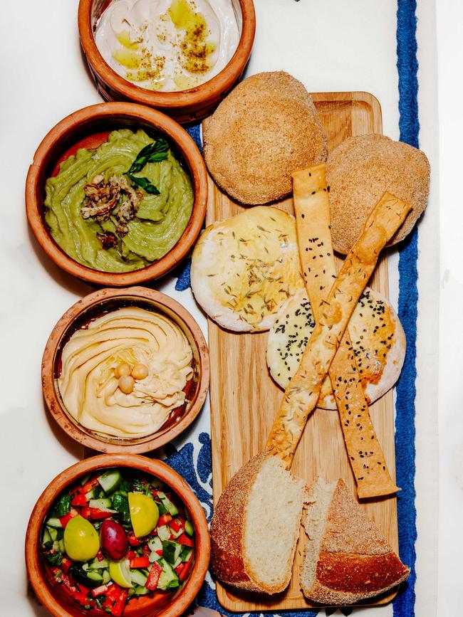 Mezze spread on the ship.