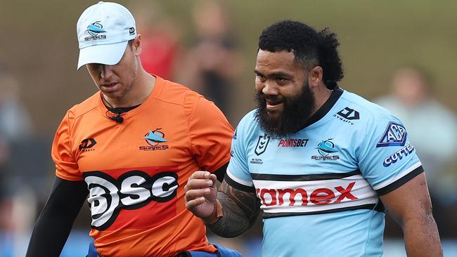 Siosifa Talakai off with an ankle injury. Picture: Mark Metcalfe/Getty Images