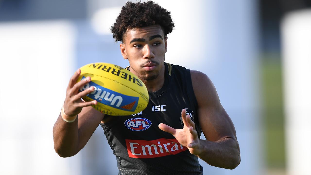 Isaac Quaynor will make his Collingwood debut against Hawthorn on Friday night. (AAP Image/Julian Smith)