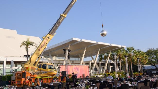 The wrecking ball at Mindil Beach Casino for the Excellence in Building Awards. Picture: Rocco Ancora