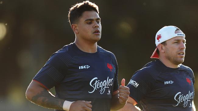 Mitchell was back at Roosters training on Tuesday. Picture: Brett Costello