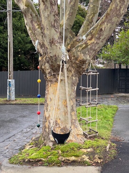 The play equipment outside Tiffany Zinn's home in St Kilda East.