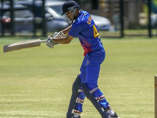 Premier Cricket: Frankston Peninsula v Casey South Melbourne. Frankston batsman Vish Bansal. Picture: Valeriu. Campan