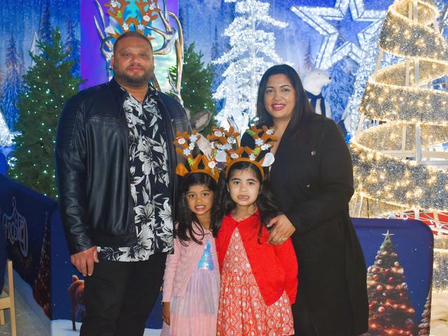 Richard, Layla, Michi and Belinda at the Frosted: A Winter Spectacular experience - Narre Warren, 2024. Picture: Jack Colantuono