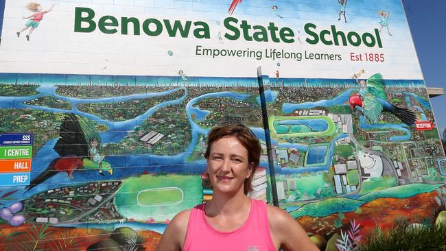 Brooke Patterson, president, Parent and Citizens Association, Benowa Primary School, during an early campaign to fundraise to get airconditioning in classes. Gold Coast. Photo: Regi Varghese