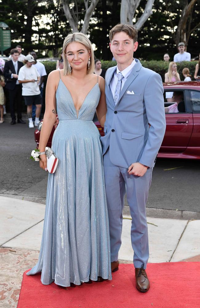 Chloe Glasgow and Logan Sullivan at Centenary Heights State High School formal. Picture; Patrick Woods.