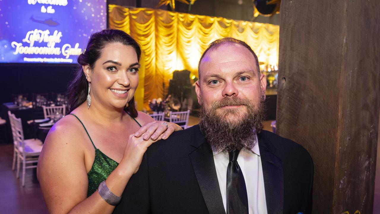 Heidi Glover-Wells and Zac Wells at LifeFlight Toowoomba Gala at The Goods Shed, Saturday, May 6, 2023. Picture: Kevin Farmer