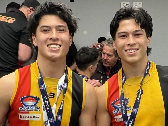 Twin brothers Josh and Sean Lai after this year's Southern league grand final.