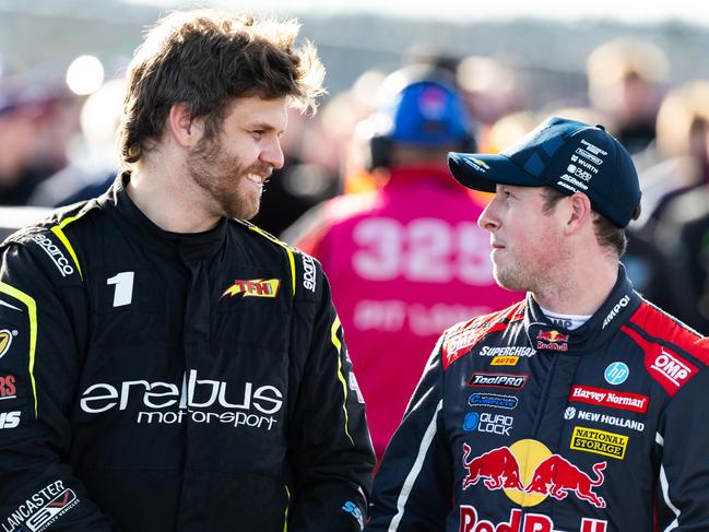 Defending Supercars champion Brodie Kostecki and leading championship contender Will Brown. Picture: Getty Images