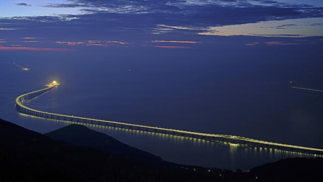 The Hong Kong-­Zhuhai-Macau bridge is built with 400,000 tonnes of steel. Picture: AP