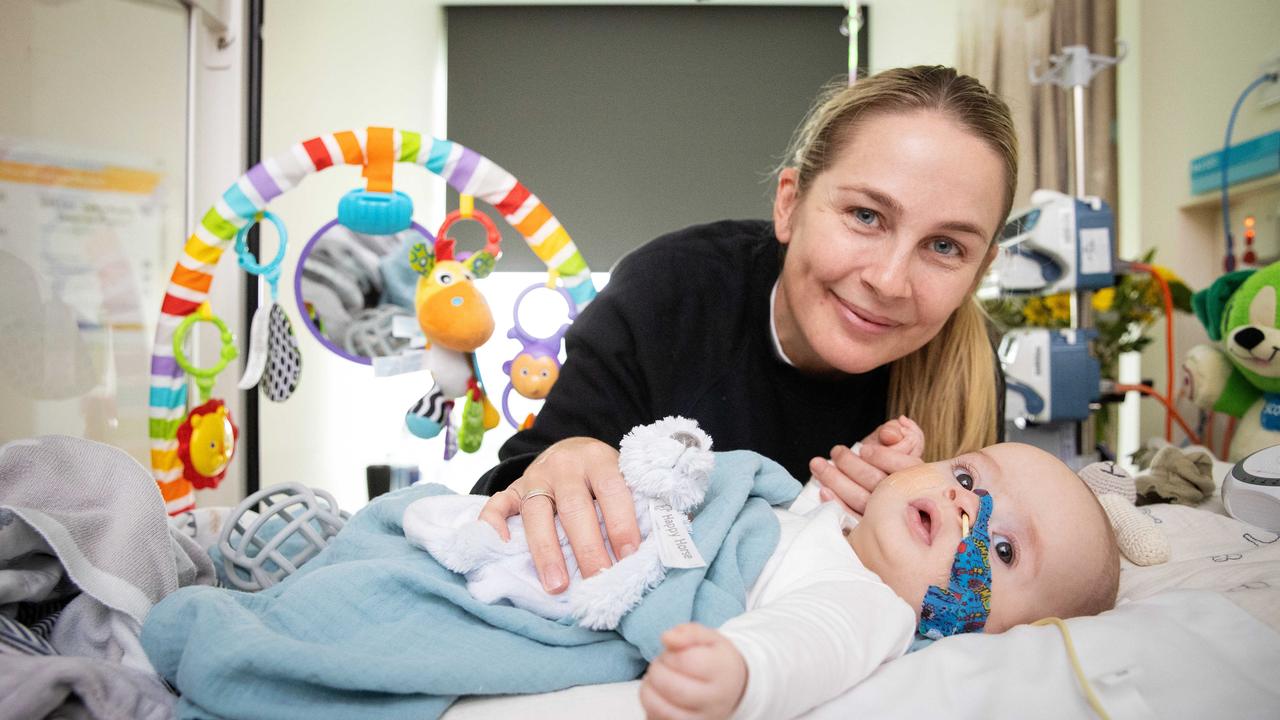 Jax Marigliani, 5 months, has Tracheomalacia and was revived via CPR by two hairdressers. Picture: Mark Stewart