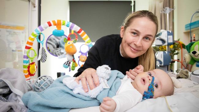 Jax Marigliani, 5 months, has Tracheomalacia and was revived via CPR by two hairdressers. Picture: Mark Stewart