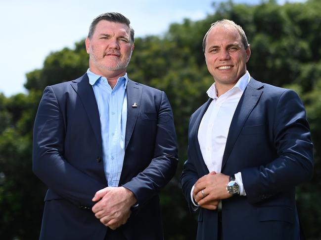 Rugby Australia Chairman Dan Herbert and CEO Phil Waugh. Picture: Getty Images