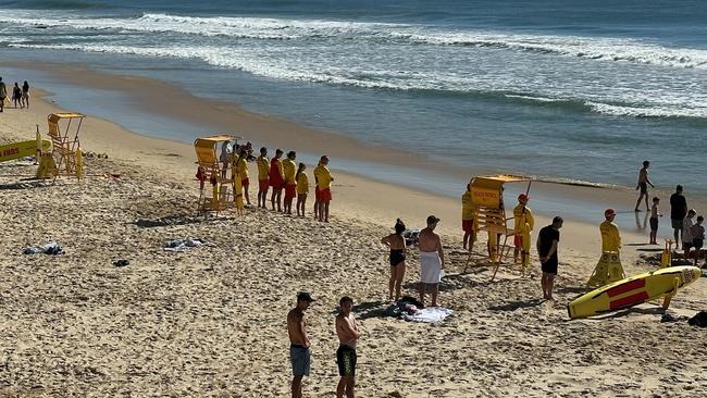 Mooloolaba lifesavers paused for a moment at 10am to acknowledge all those who had lost their lives this season.