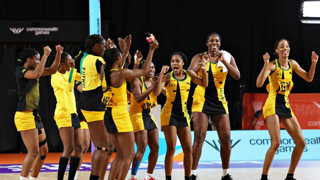 Jamaica celebrate victory over Australia. Picture: Matthew Lewis/Getty Images