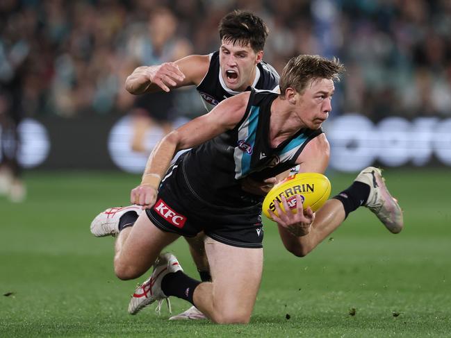 Todd Marshall is set to return for the Power in coming weeks. Picture: James Elsby/AFL Photos via Getty Images