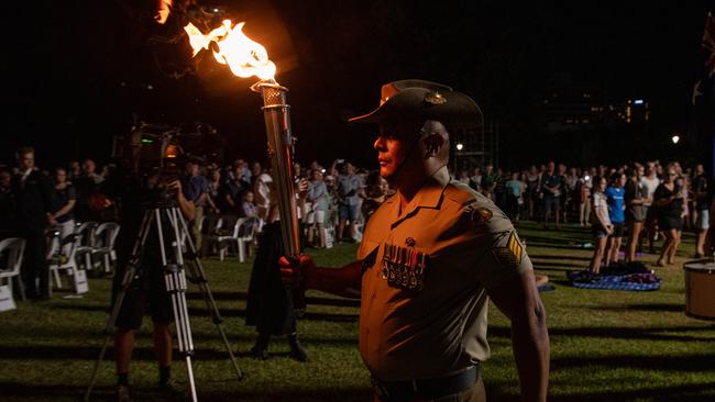 109 years after the Gallipoli landings, Territorians gather in Darwin City to reflect on Anzac Day. Picture: Pema Tamang Pakhrin