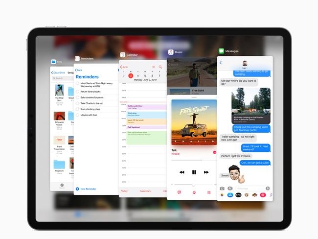 The slide over feature on the Apple iPad Pro