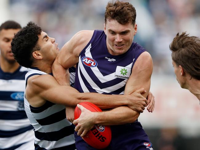 Blake Acres picked apart the Cats with the best performance of his career. Picture: AFL Photos/Getty Images