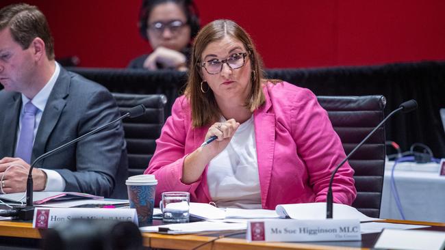 Former edicSarah Mitchell at the Budget Estimates hearing held at the NSW Parliament in Sydney. Picture: NCA NewsWire / Christian Gilles