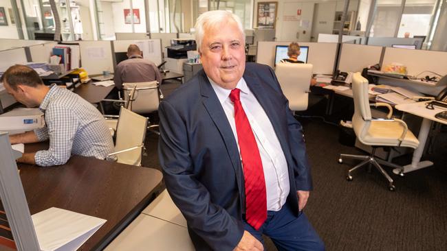 Clive Palmer at his office in Brisbane. Picture: Glenn Hunt