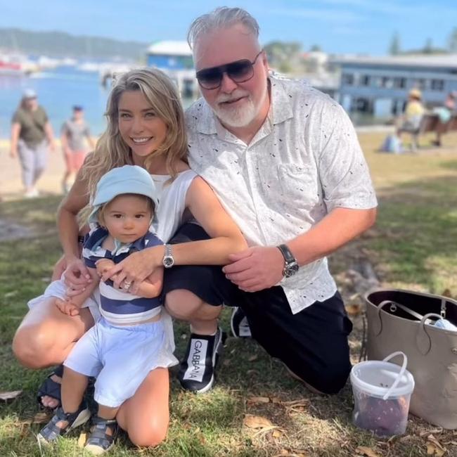 Kyle Sandilands, wife Tegan and son Otto. Picture: Instagram