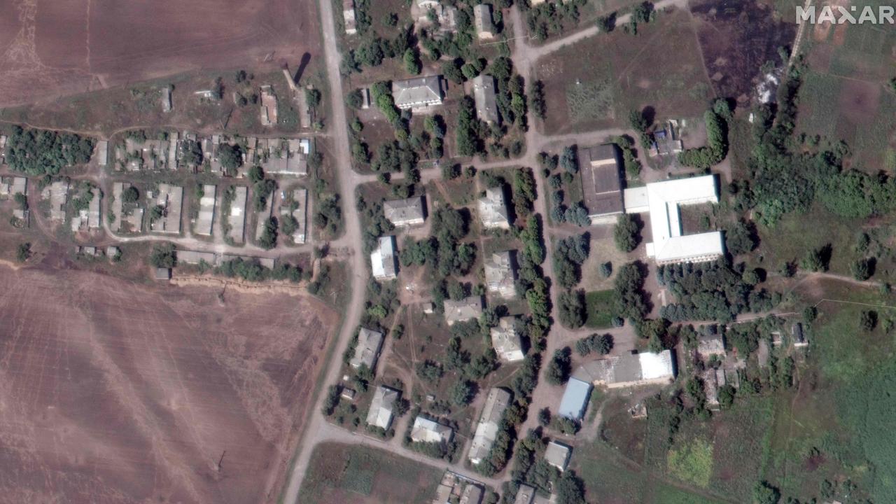 A satellite image shows destroyed schools in southern Soledar. Picture: AFP