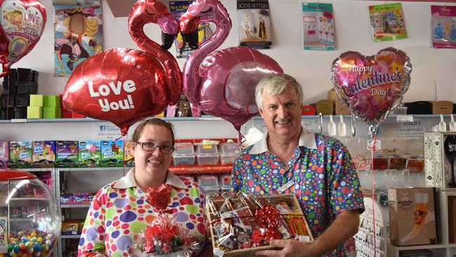 Rolly’s Party and Lolly Shop has been a longstanding member of the Warwick business community, with Kerol’s husband Pat Dunne and daughter Sarah Brassington pictured. Picture: WDN