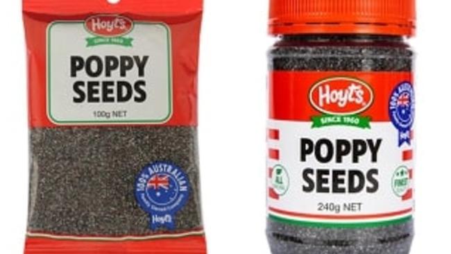 Hoyts poppy seeds were recalled for the same reason in November. Picture: Food Standards Australia.