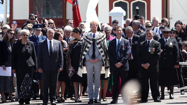 The royals watch the pōwhiri. Photo: Phil Walter/Getty Images