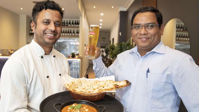 Haldi Indian restaurant’s Chef Atar Singh and owner Raj Singh. Picture: Ellen Smith