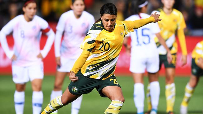 Matildas star Sam Kerr – pool rounds of Olympic football could be played in north Queensland. (Photo by Mark Brake/Getty Images)