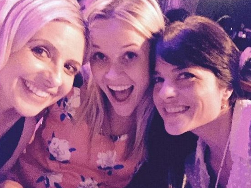 Former Cruel Intentions co-stars Sarah Michelle Gellar, Reese Witherspoon and Selma Blair reunite. Picture: Supplied
