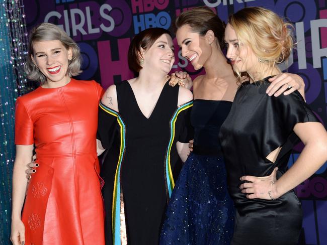 Zosia Mamet, Lena Dunham, Allison Williams and Jemima Kirke attend the premiere of HBO's Girls fourth season.