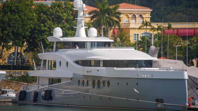 The luxury yacht ‘Event’, reportedly owned by Evergrande boss Hui Ka Yan, docked at the Gold Coast Yacht and Country Club in Hong Kong. Picture: Daniel Suen/AFP