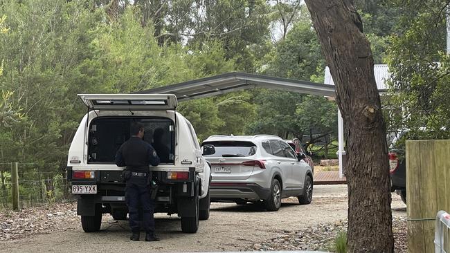 Police searching Erin Patterson’s Leongatha home. Picture: Jack Colantuono