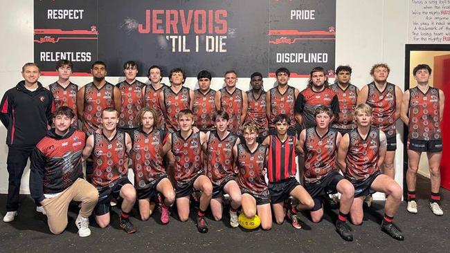 Tyson Freund (far left), was captain of the Jervois Football Club under 18 side. Picture: Facebook