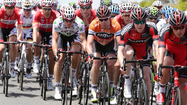 No issues with access to BMC Racing's star attraction Cadel Evans (centre). Picture: Sarah Reed