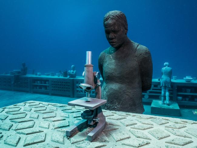 Each statue represents a ‘reef guardian’ who is propagating coral. Picture: Jason deCaires