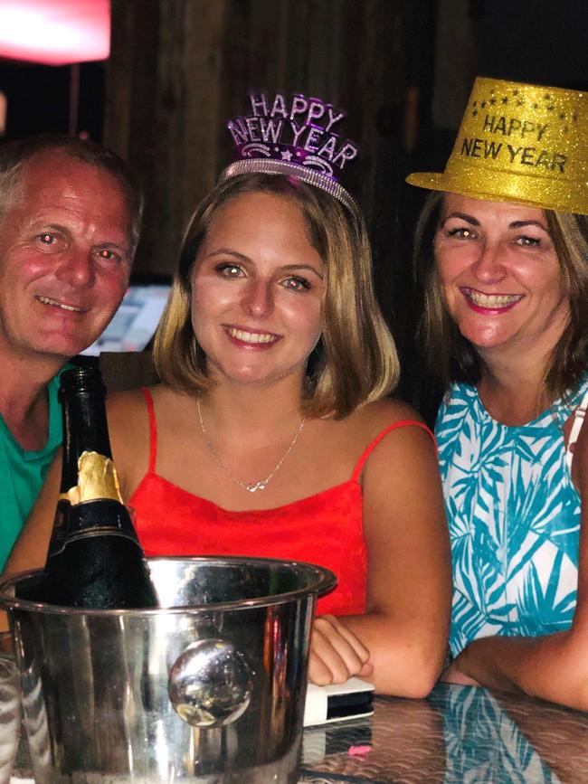 Mark Kingsman with daughter ‘Freddie’ and wife Nikki. 