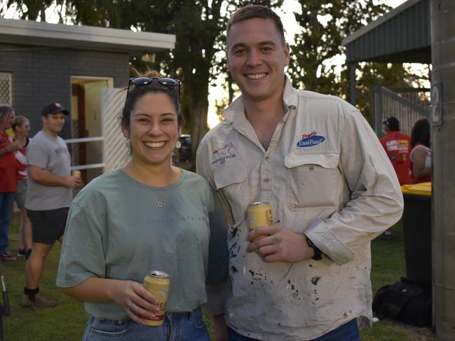 Jade Coombes and Oliver Peoples at the AFL Capricornia grand finals, Rockhampton Cricket Grounds, September 10, 2022.