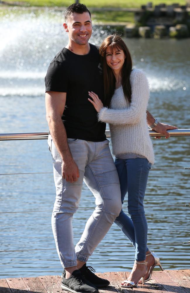 Zach Kozyrski with wife Katie back in Perth. Picture: Sharon Smith