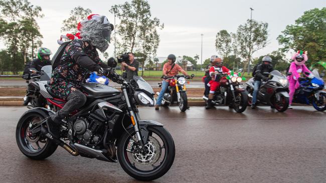 Darwin's motorbike community at the NT Motorcycle Centre to raise money and awareness for the Salvation Army's annual Christmas Toy Ride. Picture: Pema Tamang Pakhrin