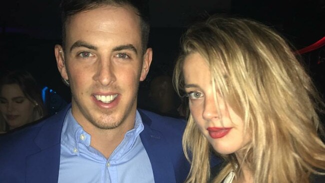 Sin City nightclub VIP host Ric Gibson with Aquaman star and Hollywood A-lister Amber Heard at the Surfers Paradise nightclub on the Gold Coast on Saturday night, June 3, 2017.