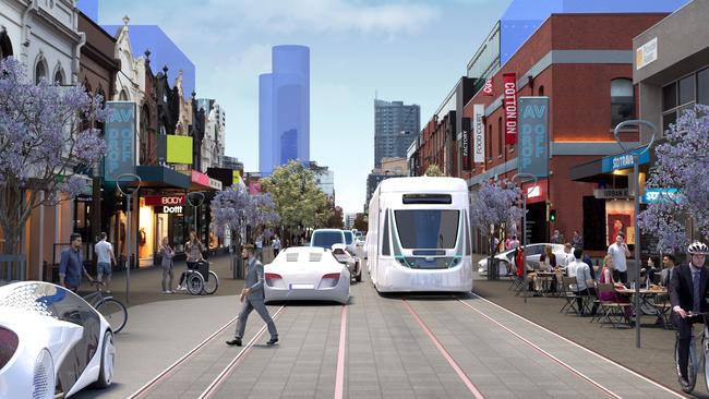 Infrastructure Victoria's vision of Chapel St with only automated and electric vehicles. Picture: Supplied